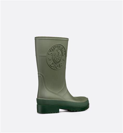 Diorunion Rain Boot Khaki Rubber with Dior Union Motif